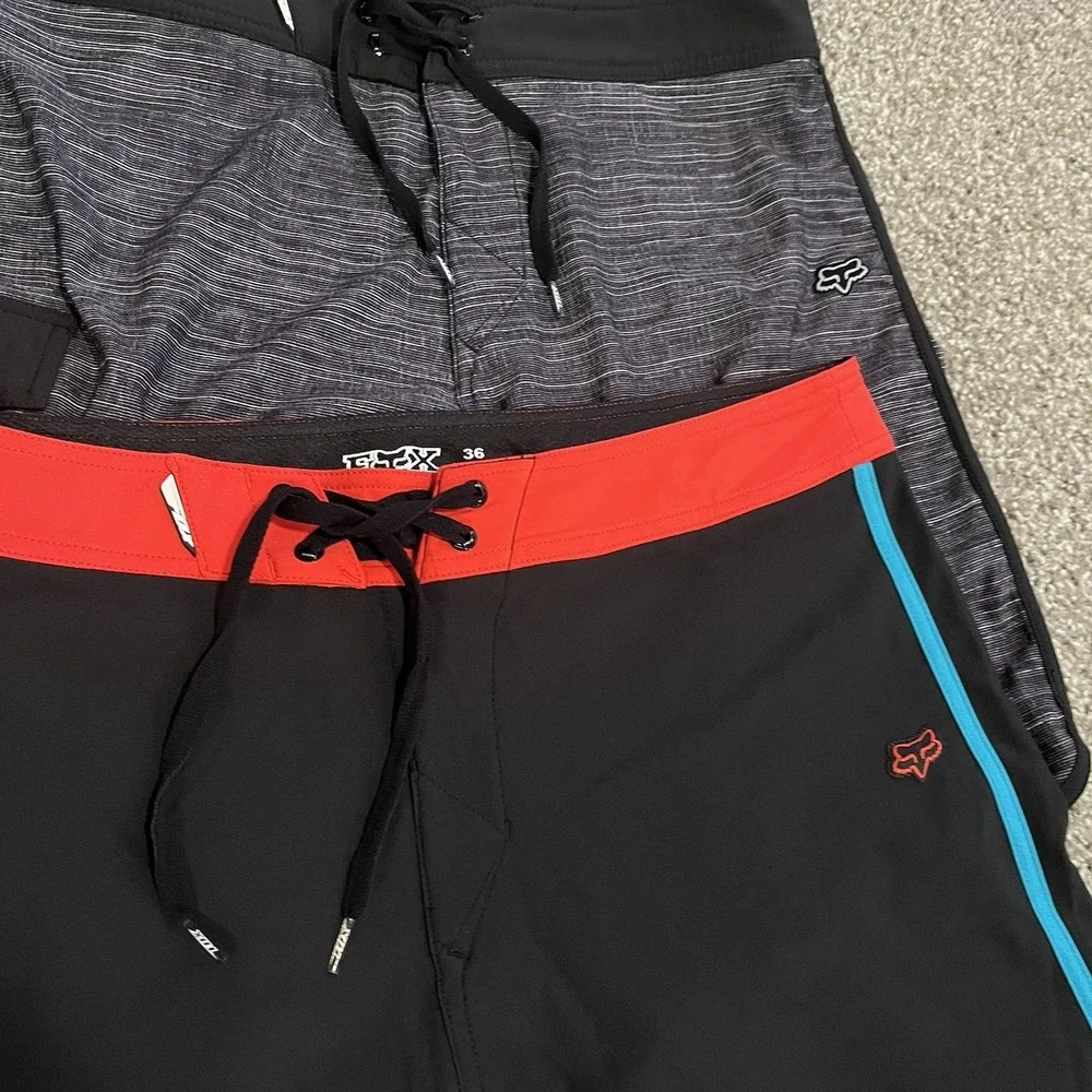 FOX Racing Boardshorts Men's 36 Lot‎ Of 2 Swim Trunks Logo Surf Beach